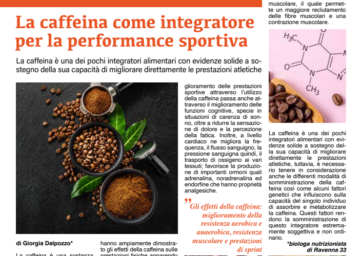 caffeina integratore performance sportiva
